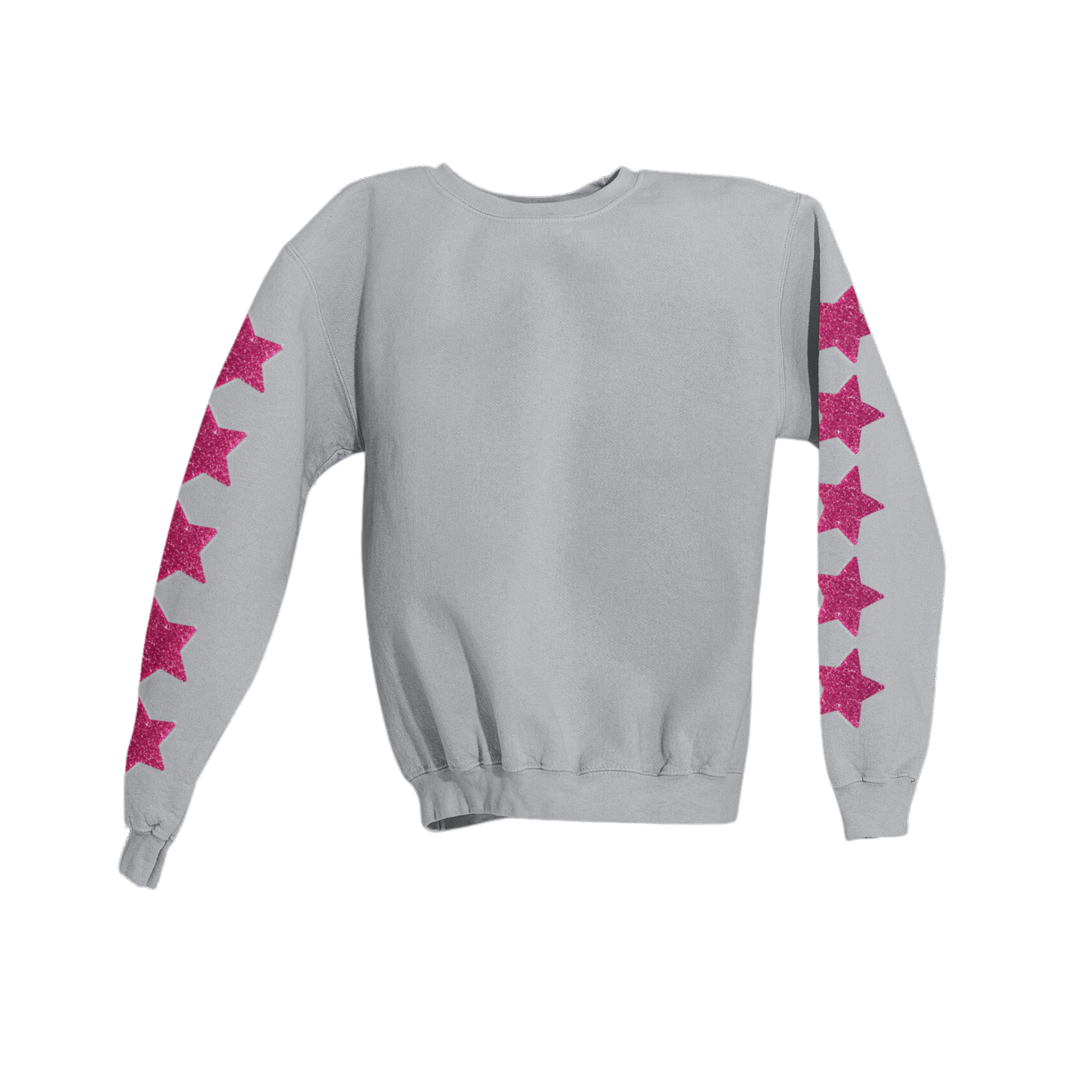 PINK GLITTER STARS SLEEVES SWEATSHIRT