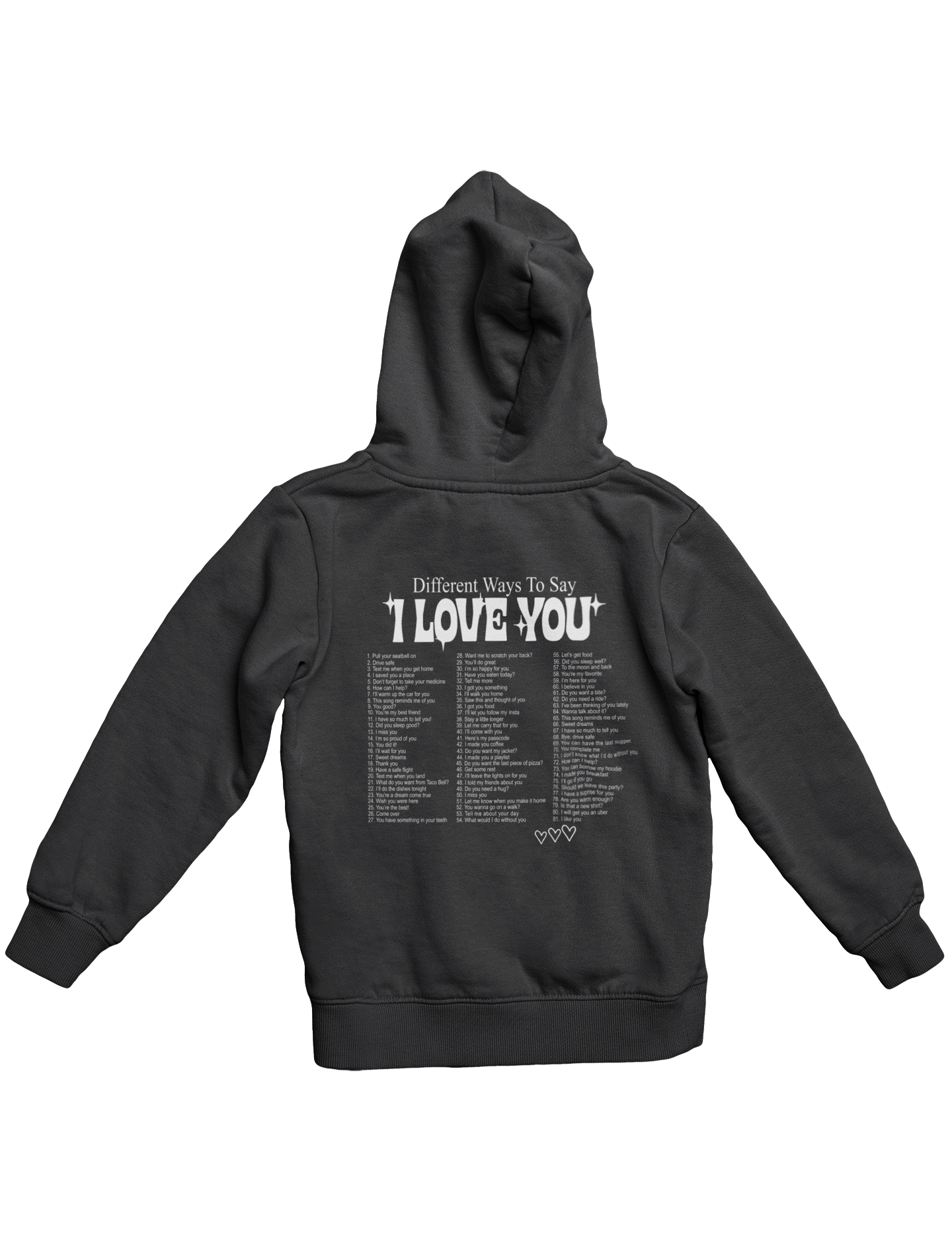 WAYS TO SAY I LOVE YOU HOODIE (WHITE)