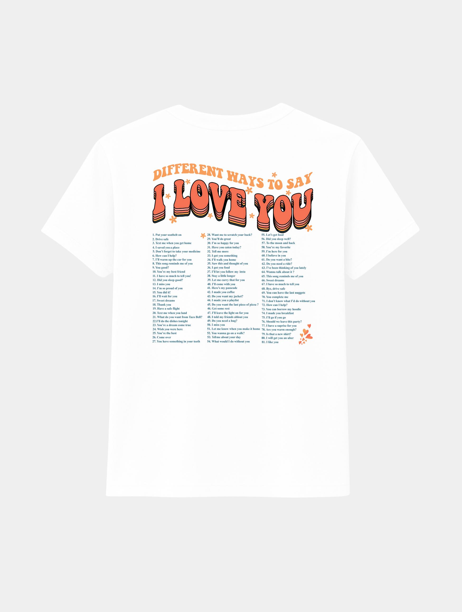 DIFFERENT WAYS TO SAY I LOVE YOU TEE