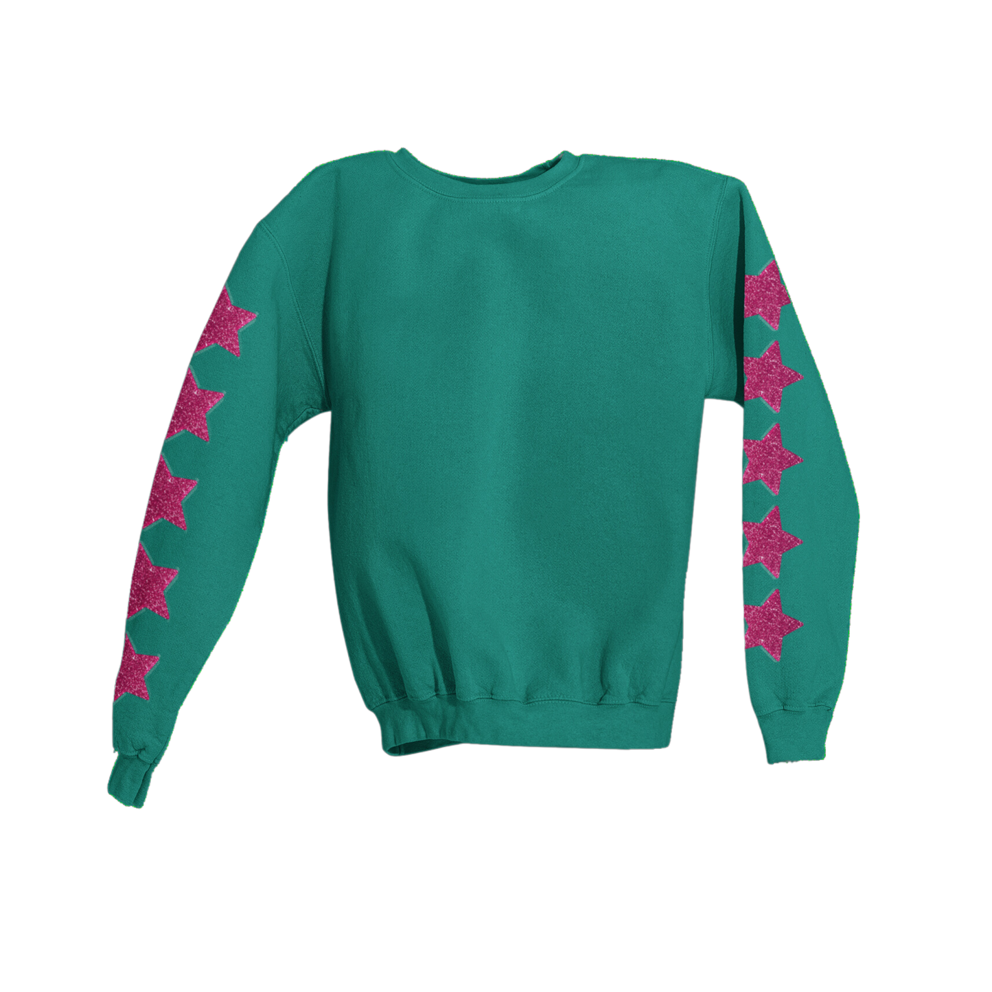 PINK GLITTER STARS SLEEVES SWEATSHIRT