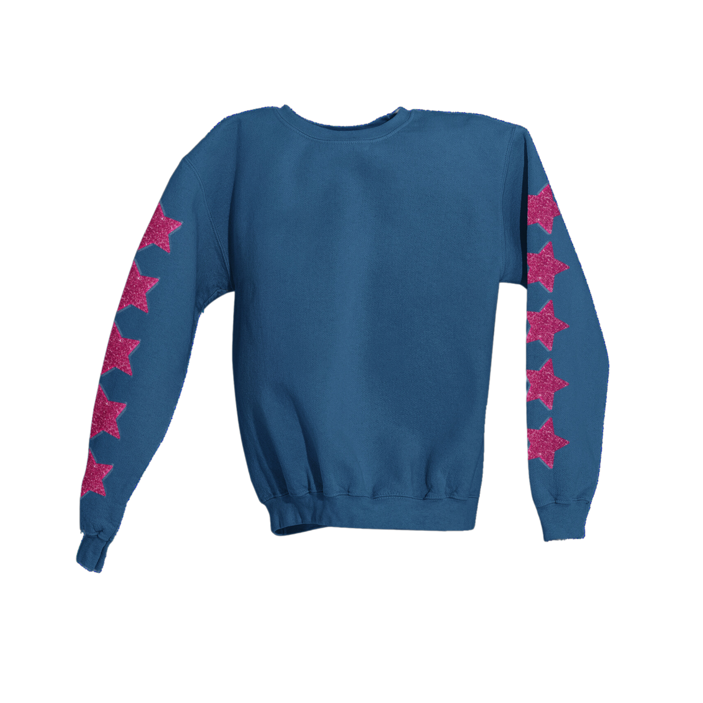 PINK GLITTER STARS SLEEVES SWEATSHIRT