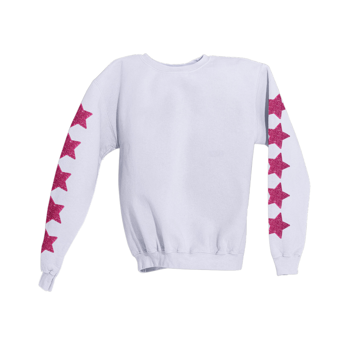 PINK GLITTER STARS SLEEVES SWEATSHIRT