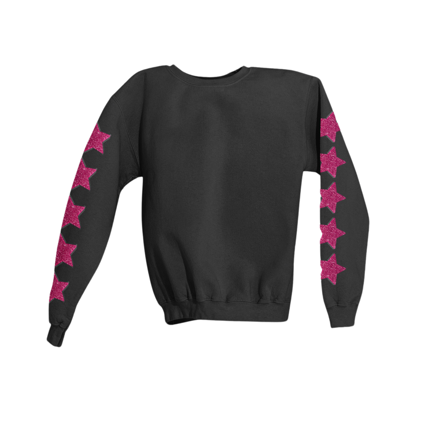 PINK GLITTER STARS SLEEVES SWEATSHIRT