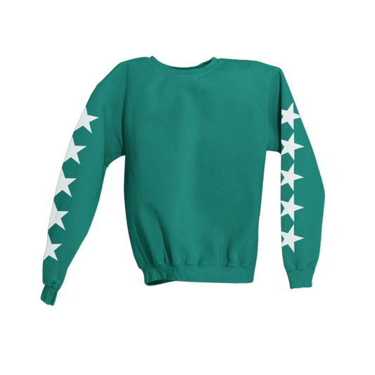 WHITE STARS SLEEVES SWEATSHIRT