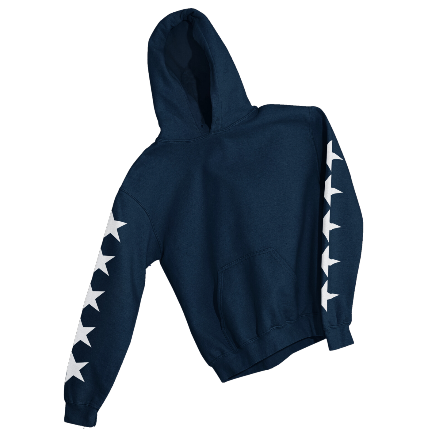 WHITE STARS SLEEVES HOODIE