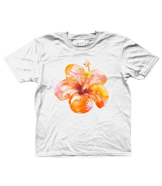 ORANGE HIBISCUS BABY CROPPED TEE