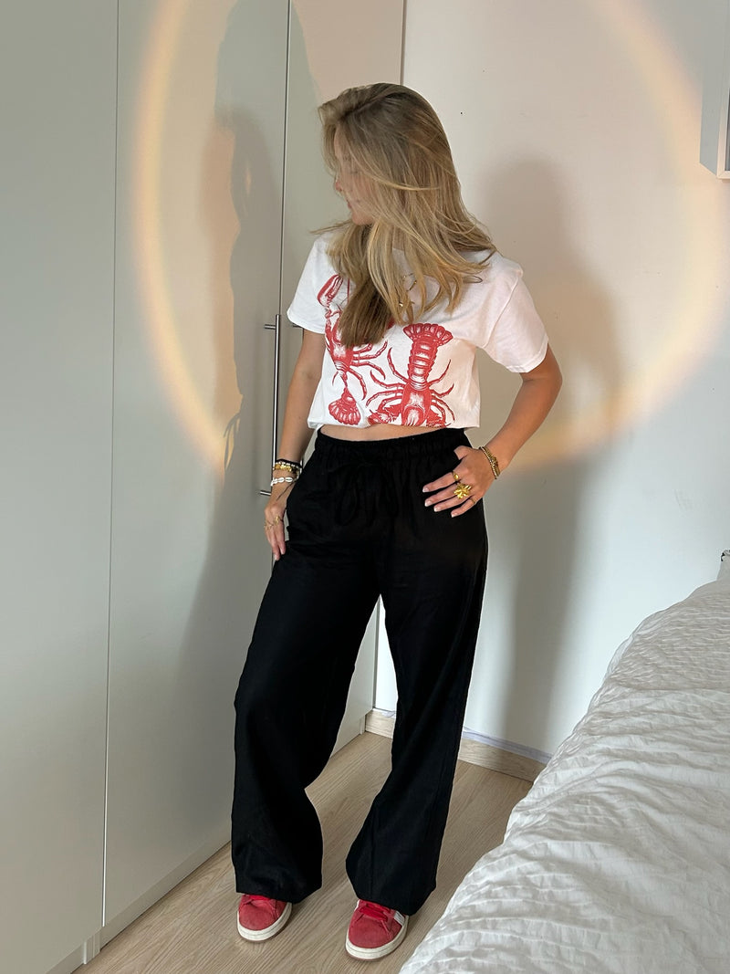 Linnen broek – Zwart