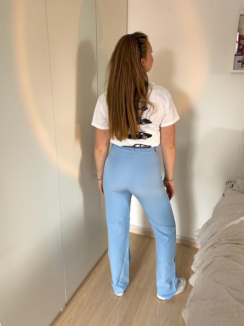 Pantalon met stretch – Blauw