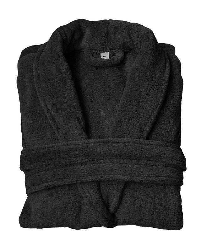 Personalised bathrobe Charcoal – coral fleece badjas met naam