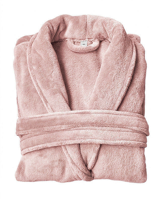 Personalised bathrobe Light Pink – coral fleece badjas met naam