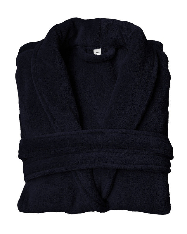Personalised bathrobe Midnight Blue – coral fleece badjas met naam
