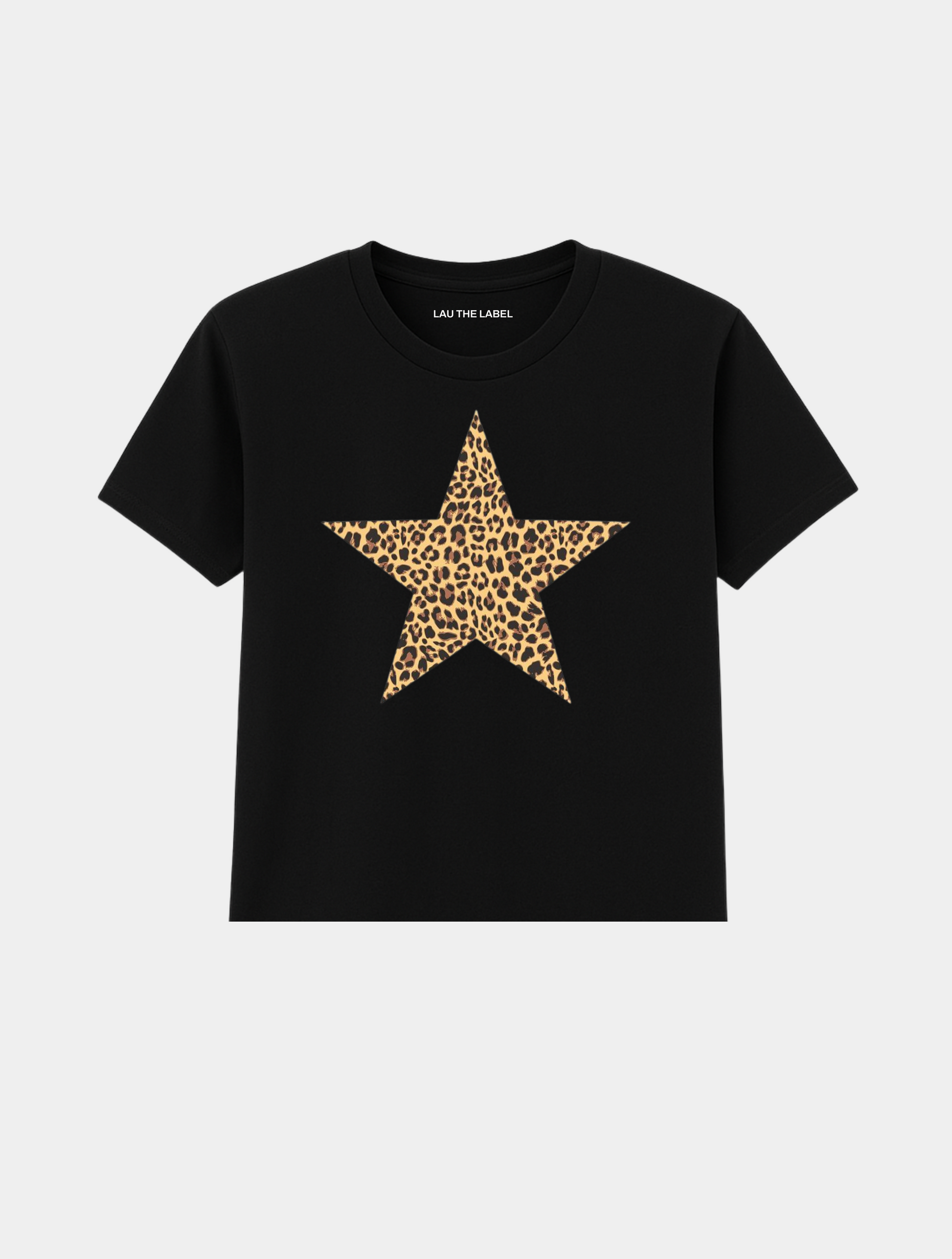 LEOPARD STAR BABY CROPPED TEE