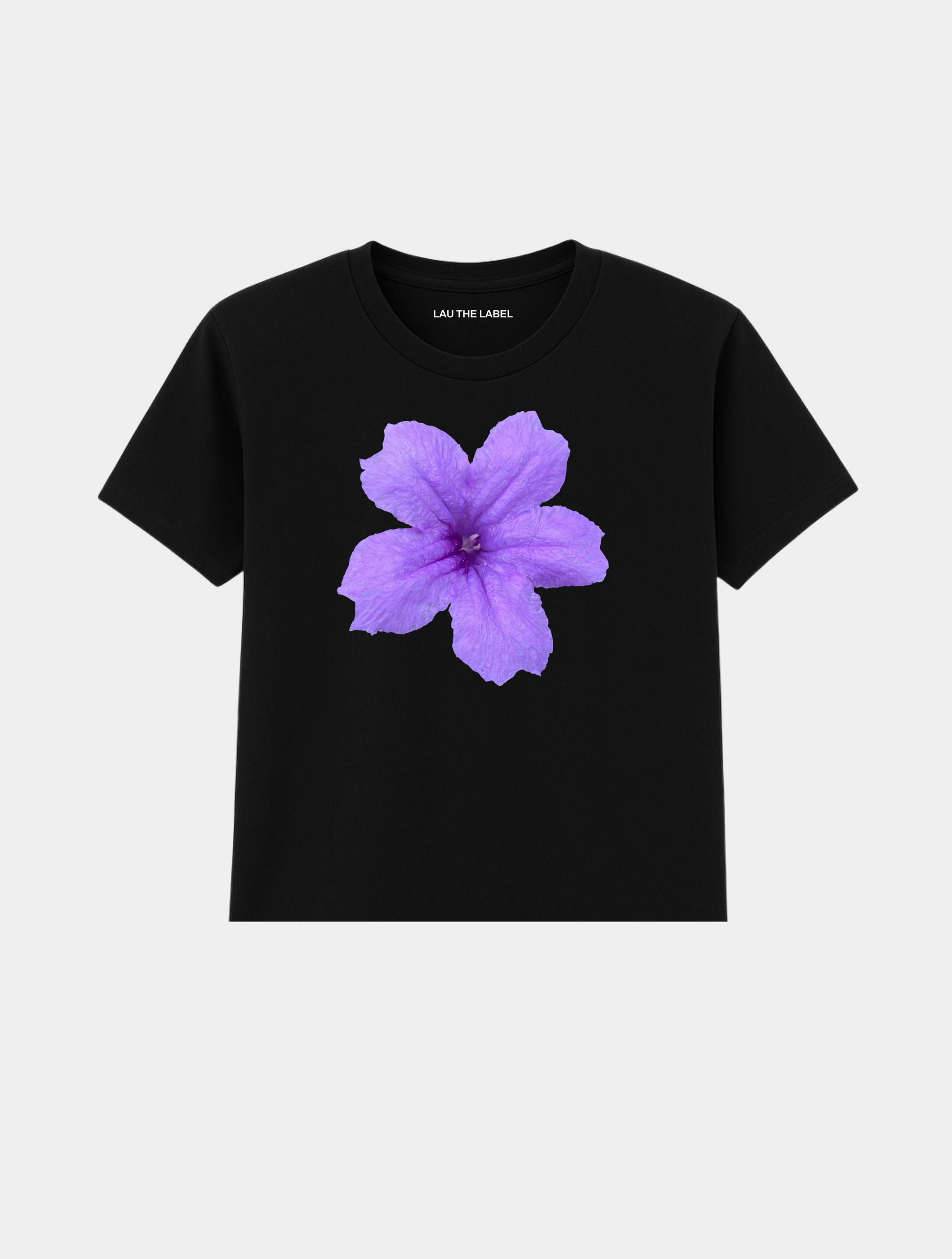 PURPLE FLOWER BABY CROPPED TEE