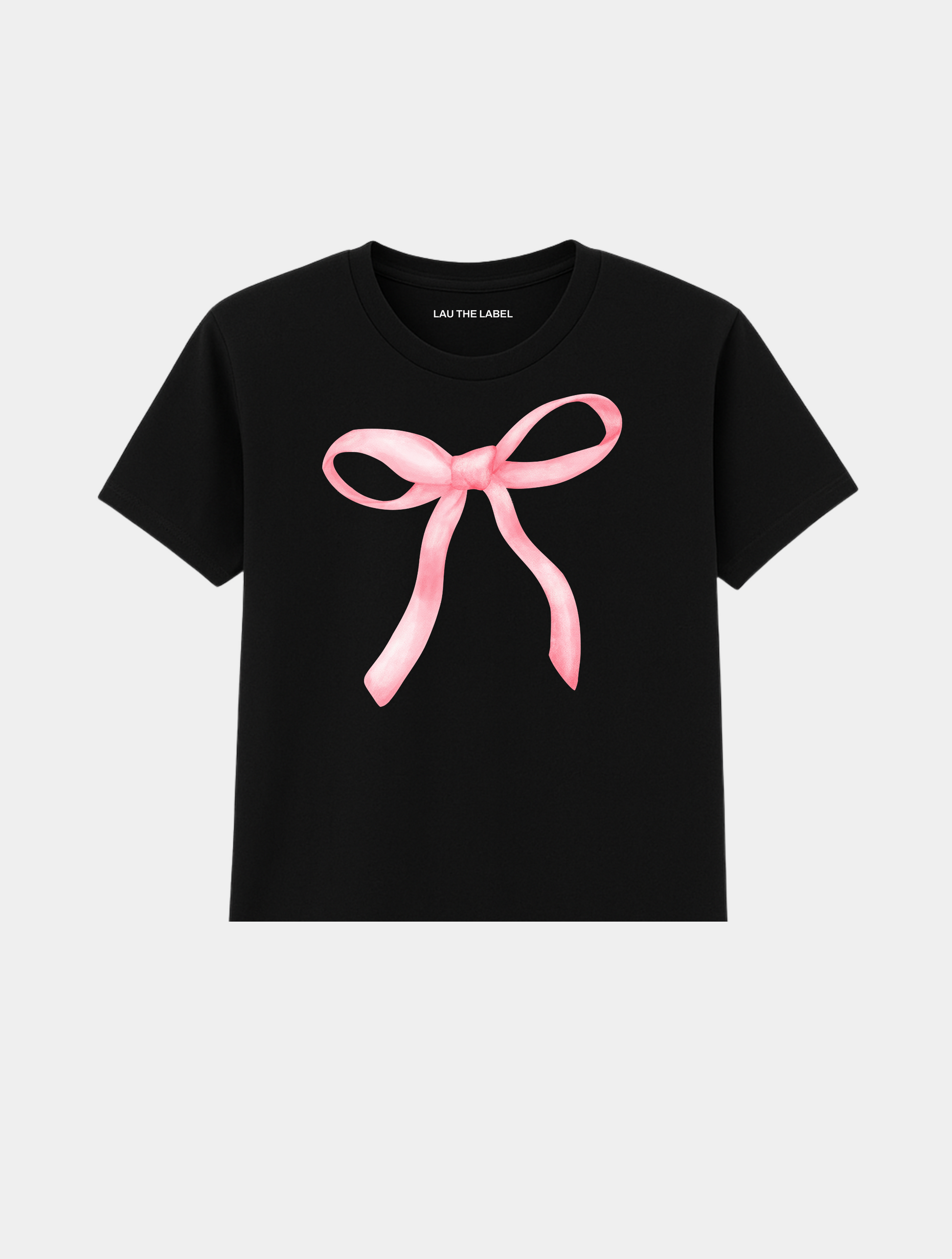 PINK BOW BABY CROPPED TEE
