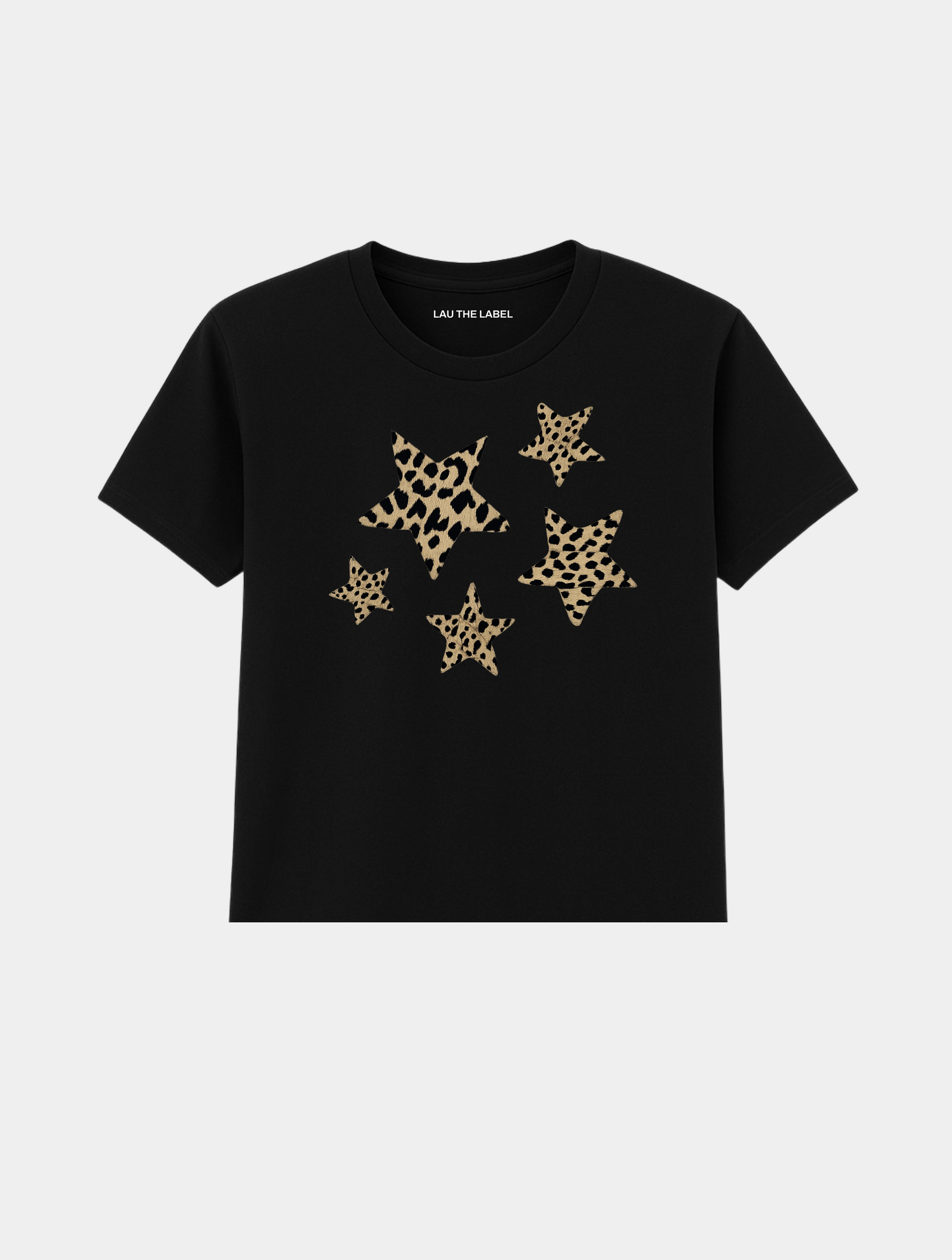 LEOPARD STARS BABY CROPPED TEE