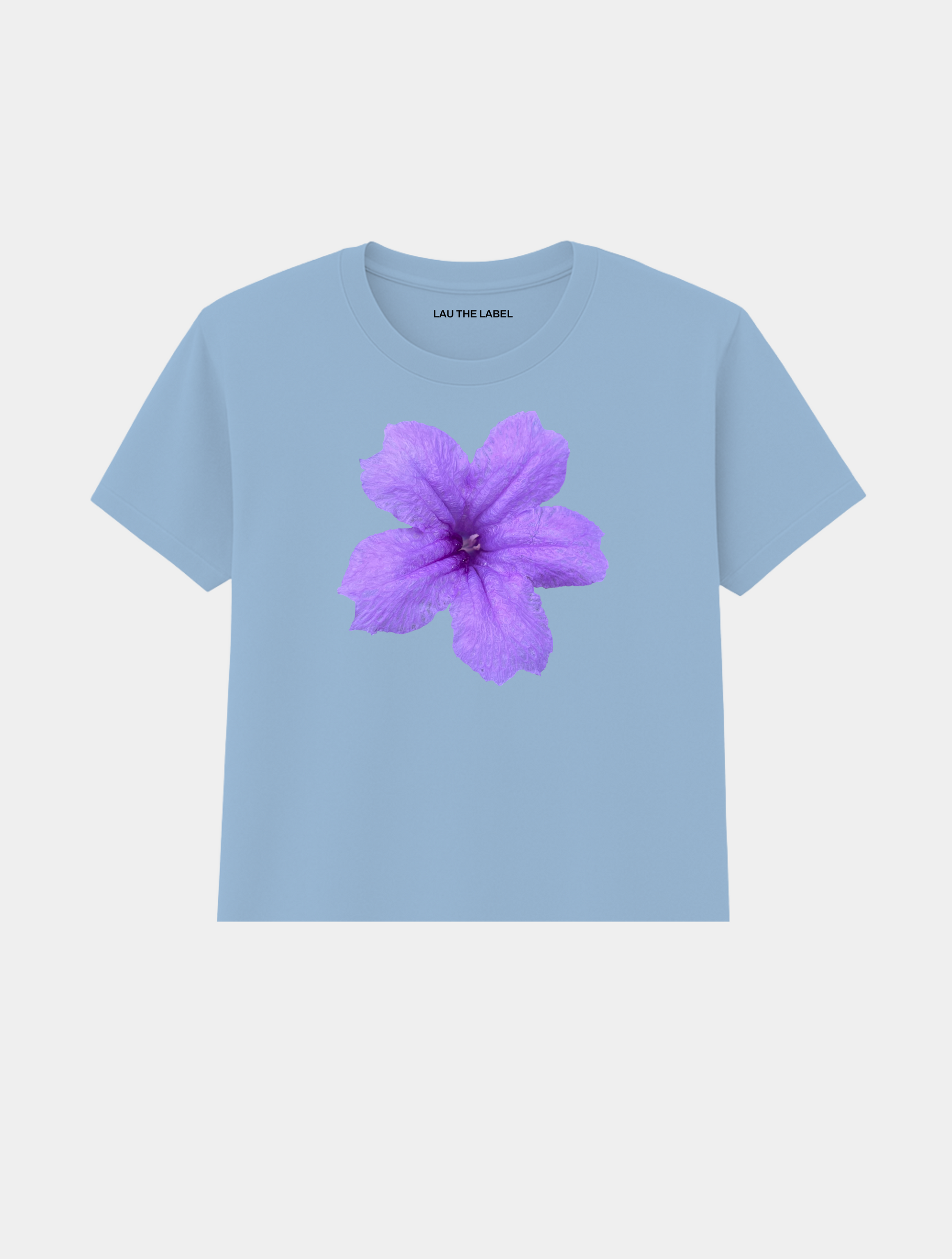 PURPLE FLOWER BABY CROPPED TEE