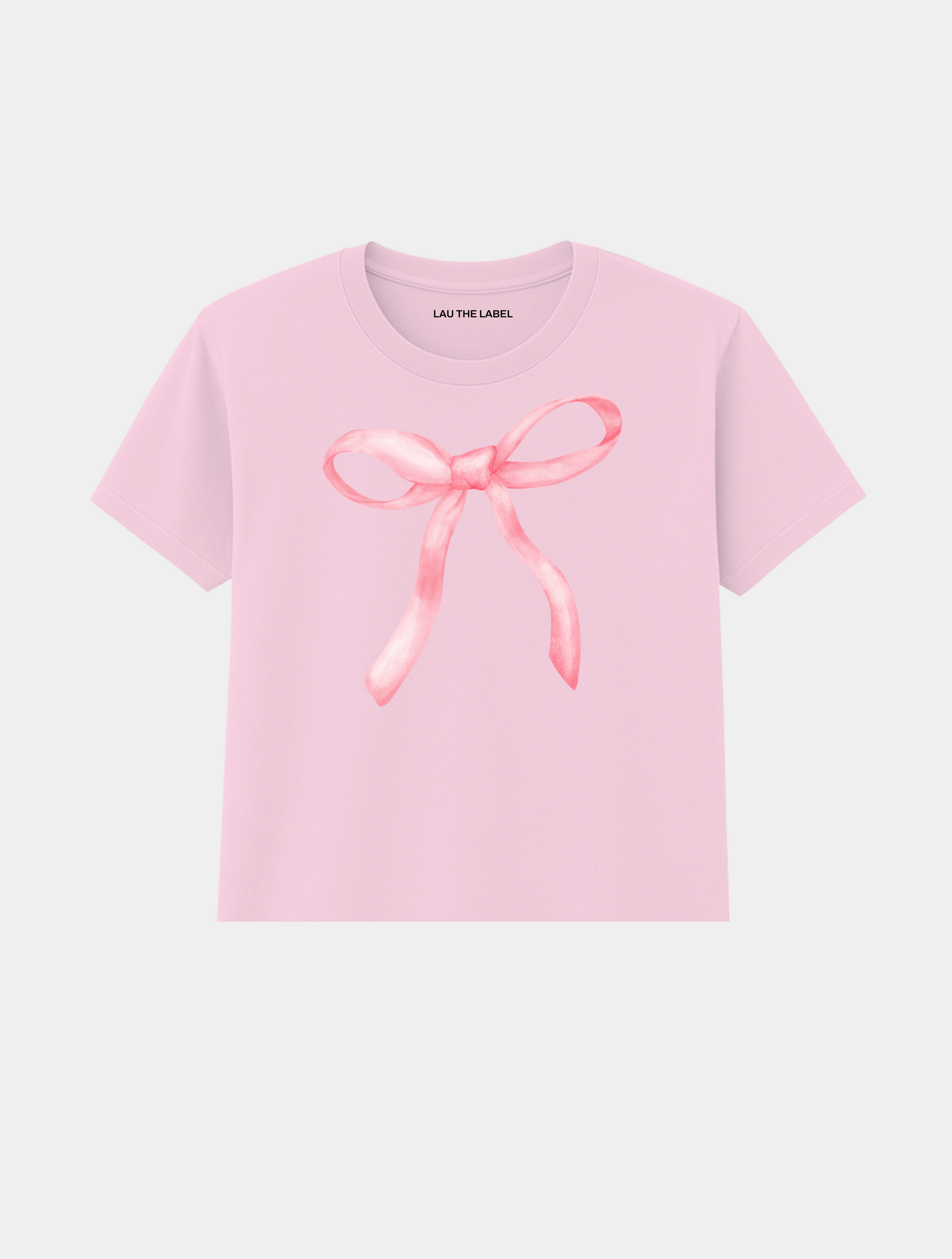 PINK BOW BABY CROPPED TEE