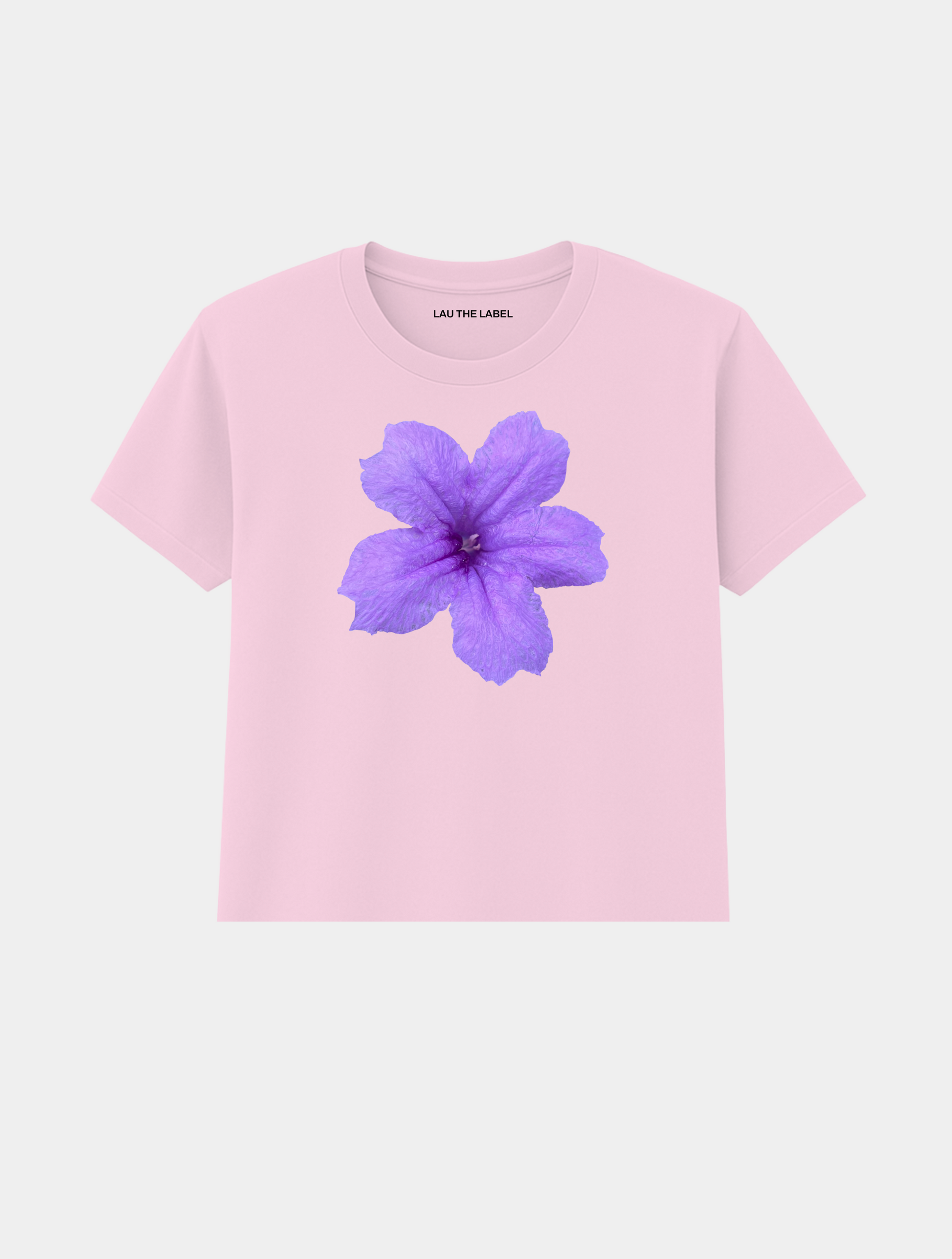 PURPLE FLOWER BABY CROPPED TEE