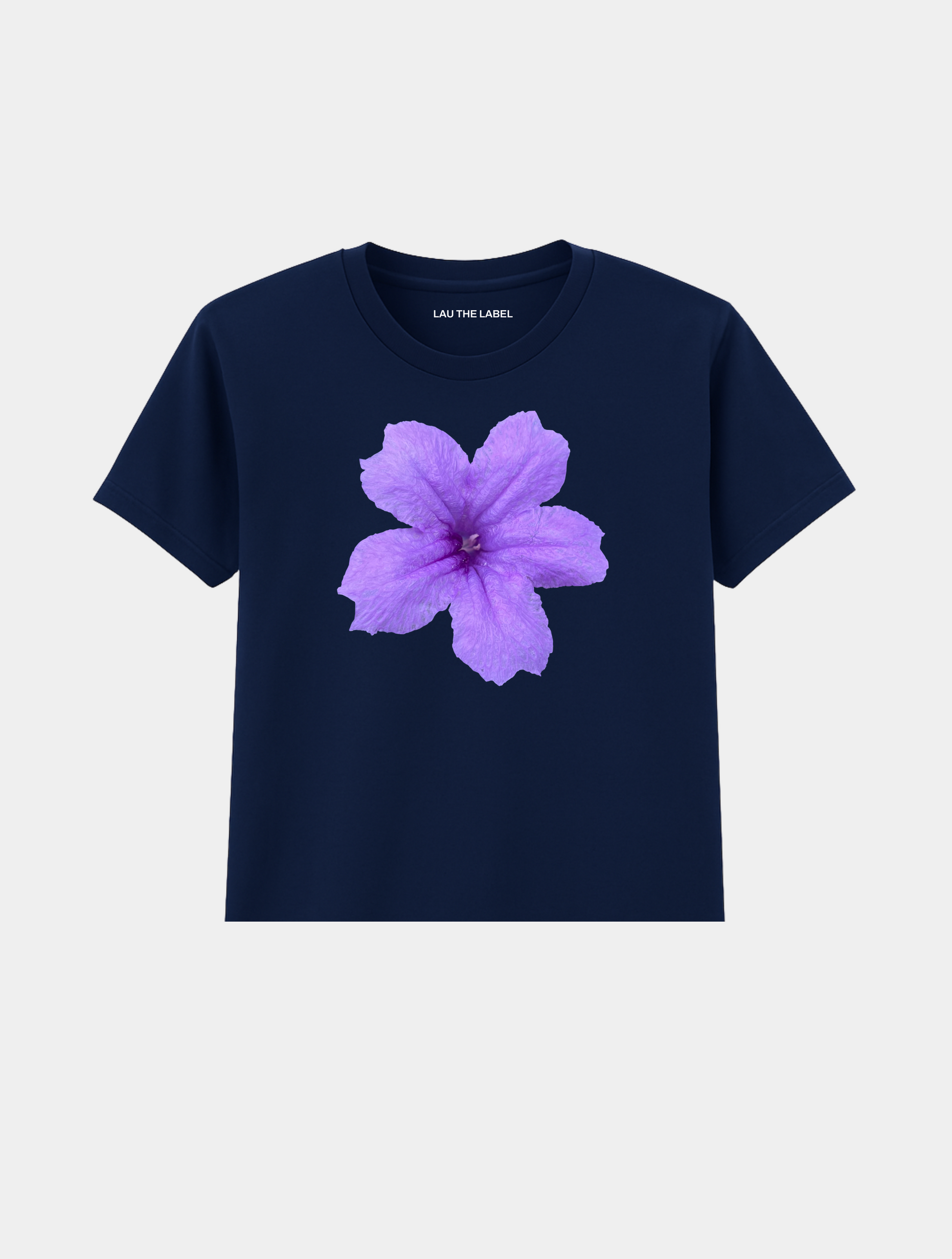 PURPLE FLOWER BABY CROPPED TEE