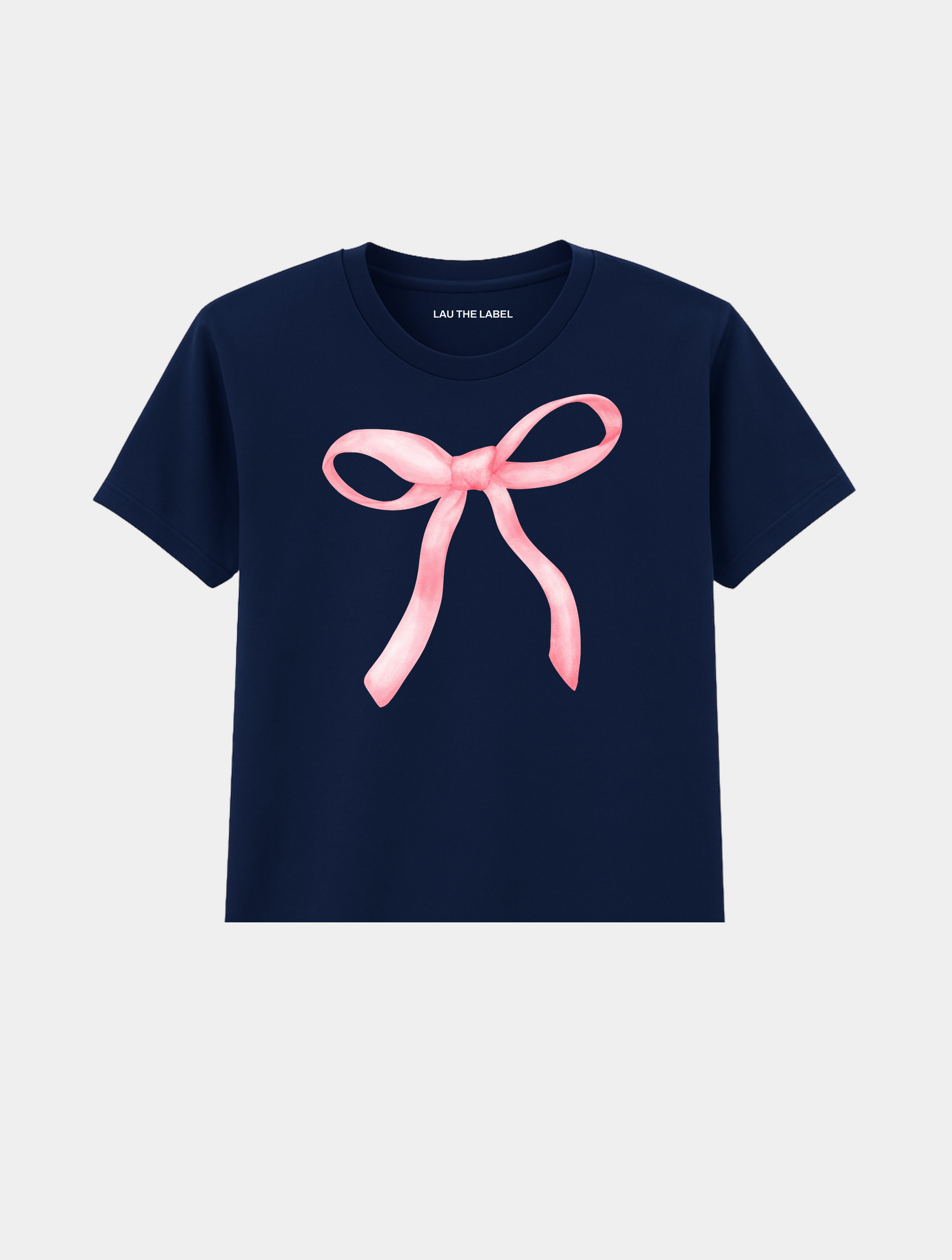 PINK BOW BABY CROPPED TEE