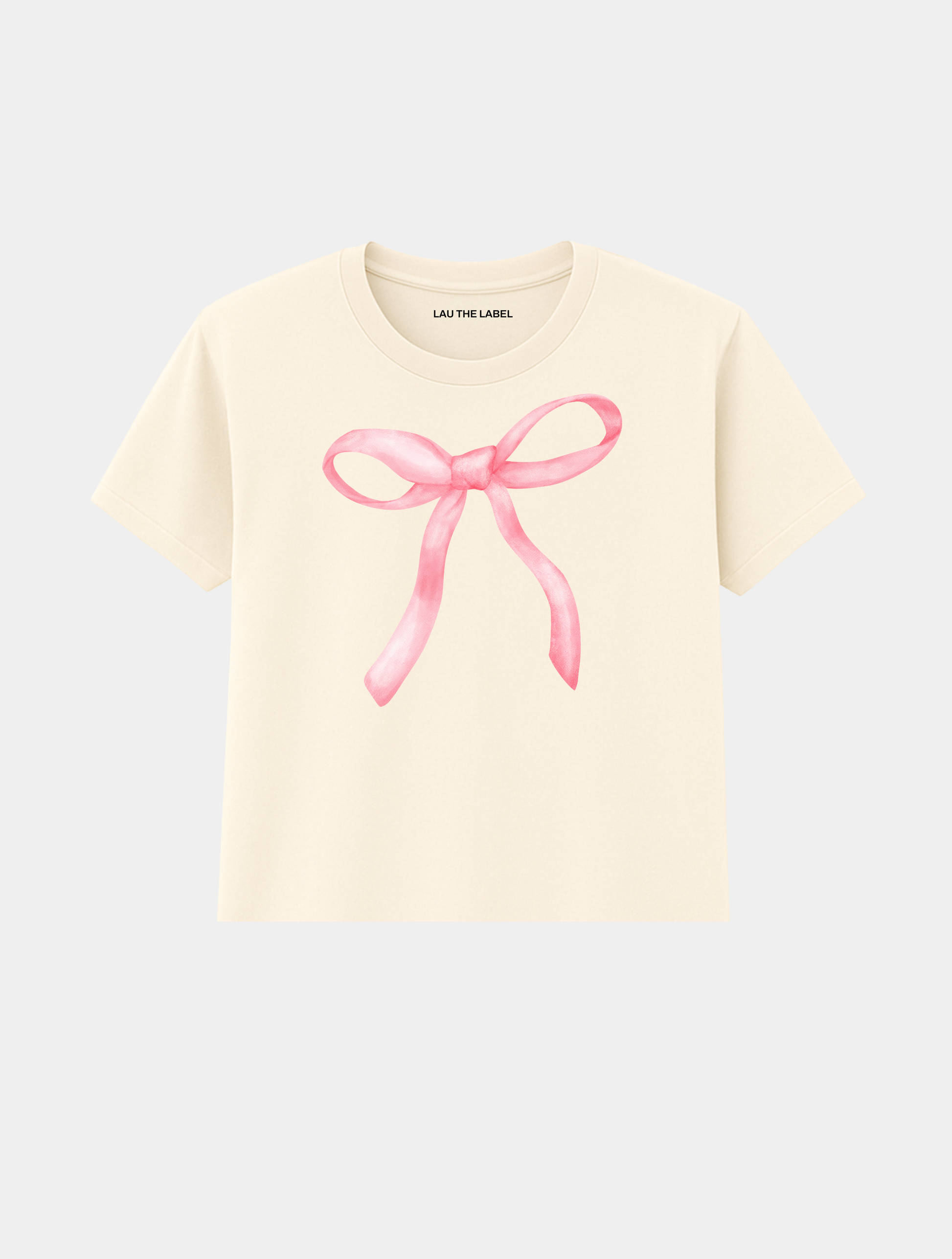 PINK BOW BABY CROPPED TEE