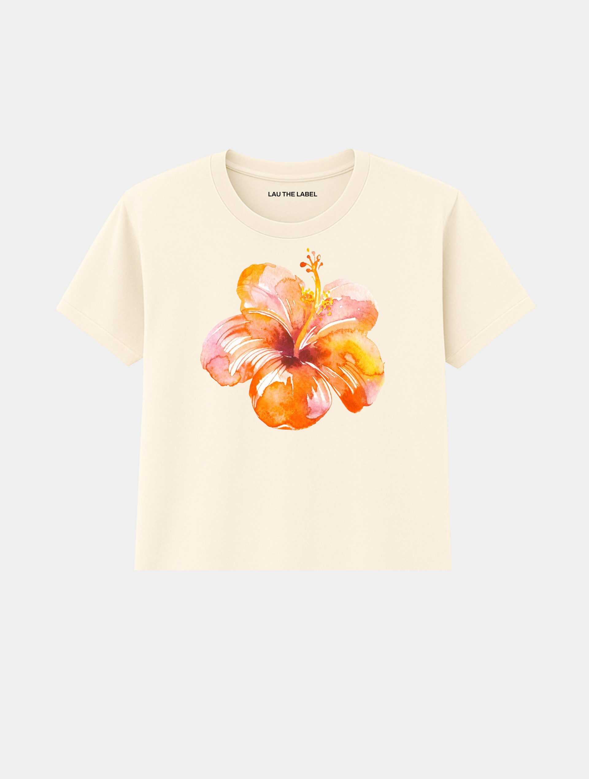 ORANGE HIBISCUS BABY CROPPED TEE – LAU THE LABEL