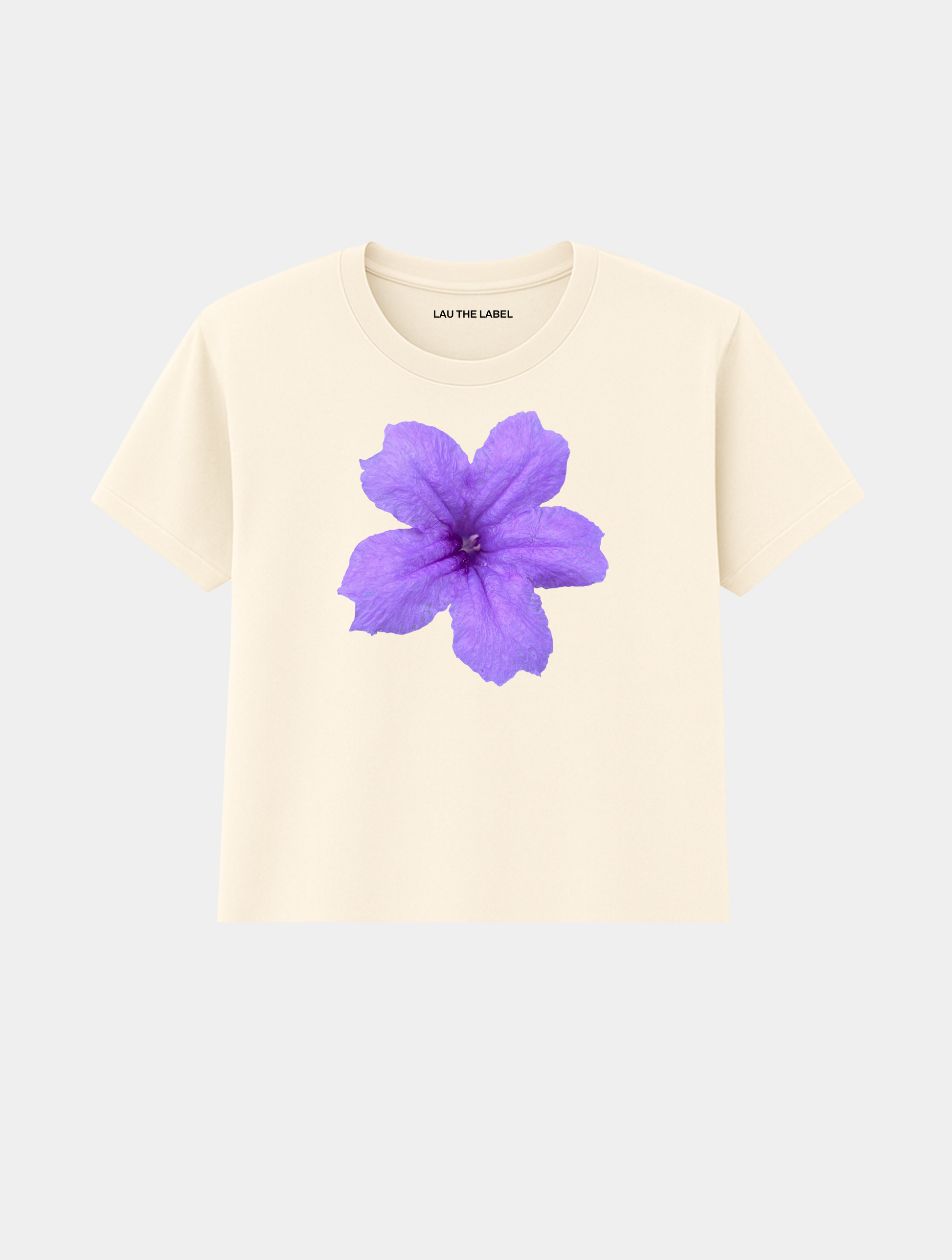 PURPLE FLOWER BABY CROPPED TEE
