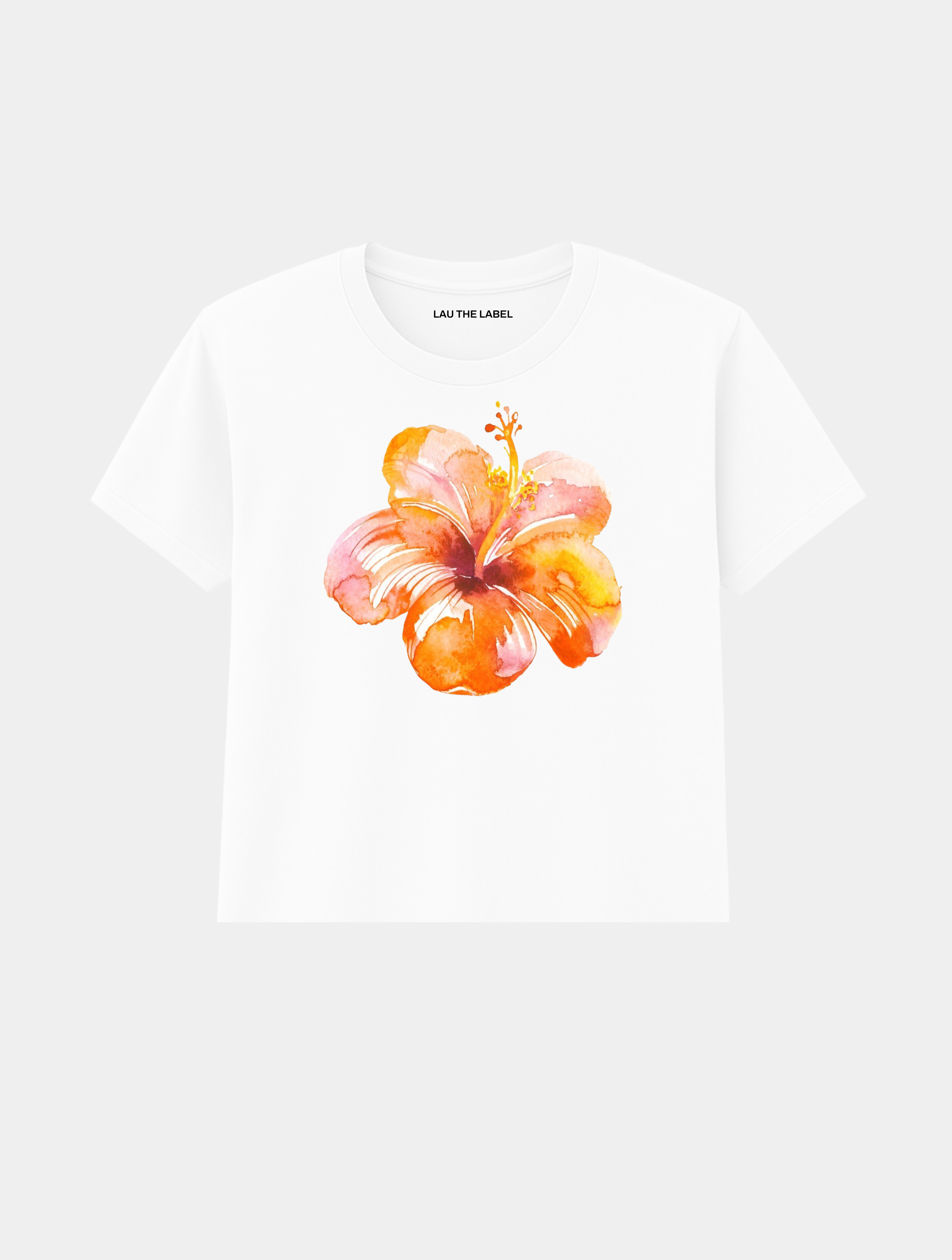 ORANGE HIBISCUS BABY CROPPED TEE