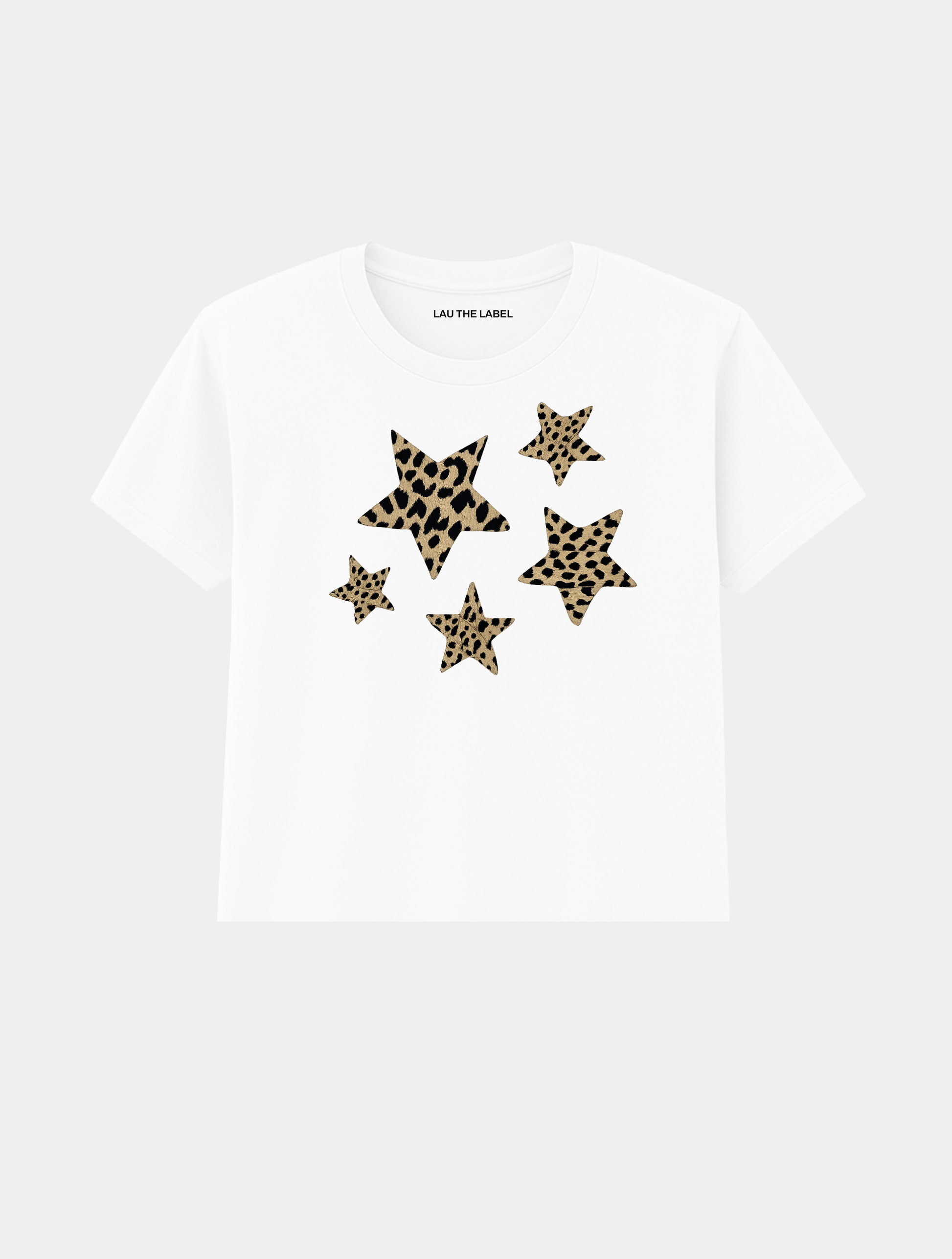 LEOPARD STARS BABY CROPPED TEE