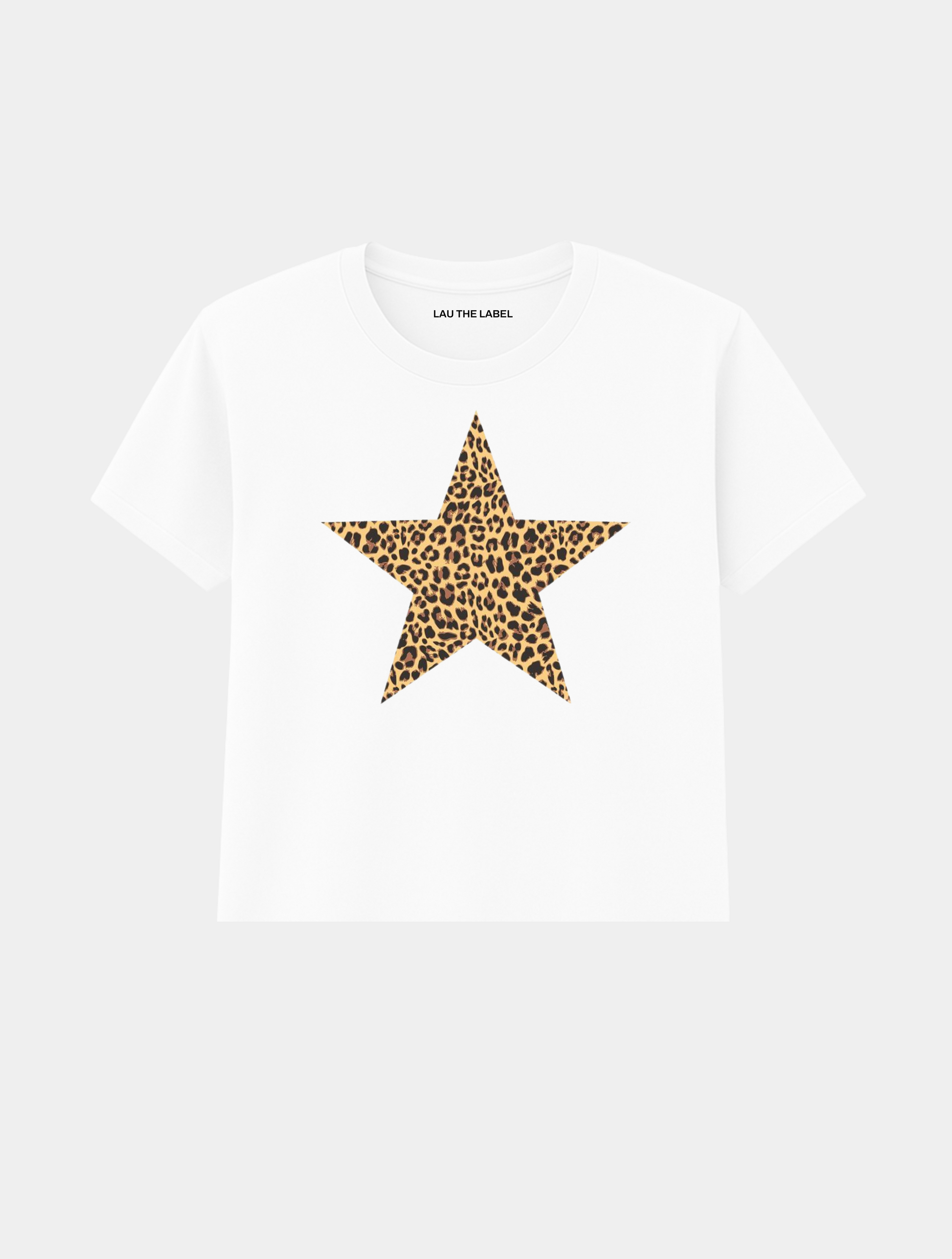 LEOPARD STAR BABY CROPPED TEE