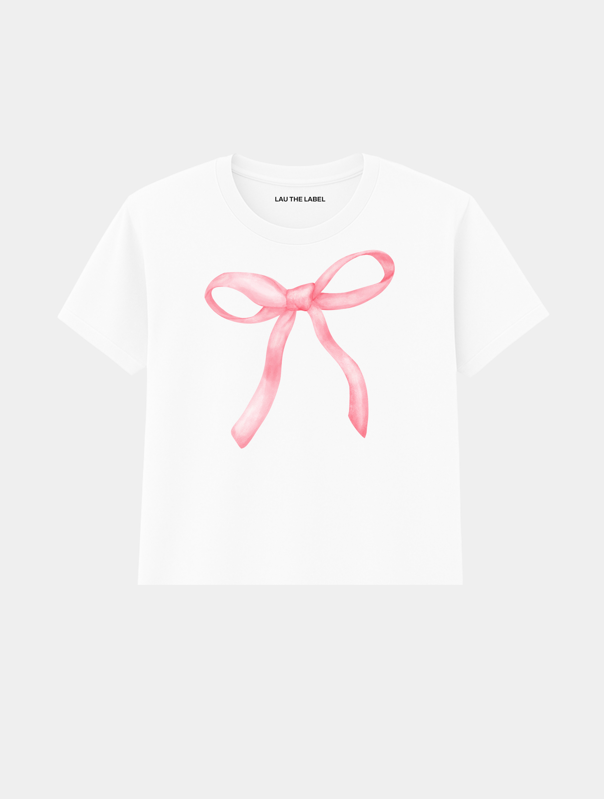 PINK BOW BABY CROPPED TEE