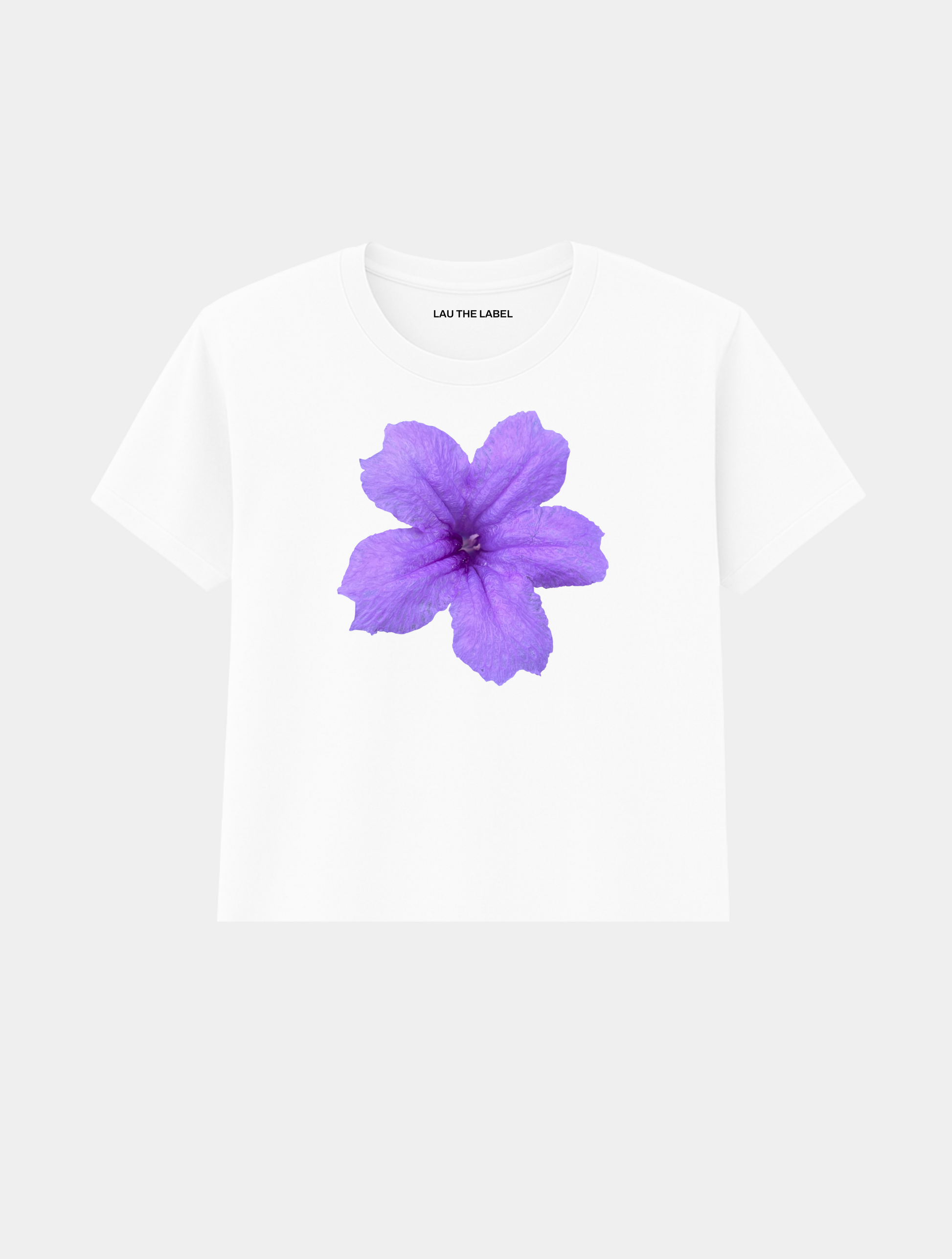 PURPLE FLOWER BABY CROPPED TEE