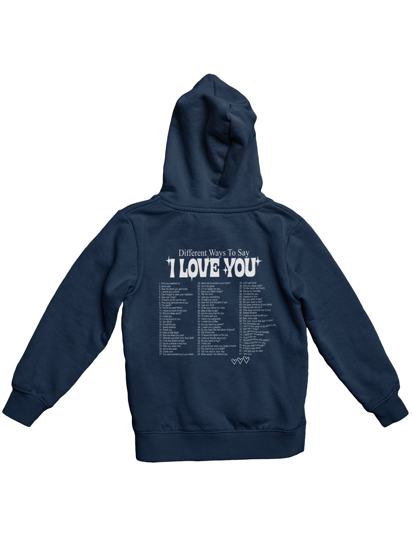 WAYS TO SAY I LOVE YOU HOODIE (WHITE)