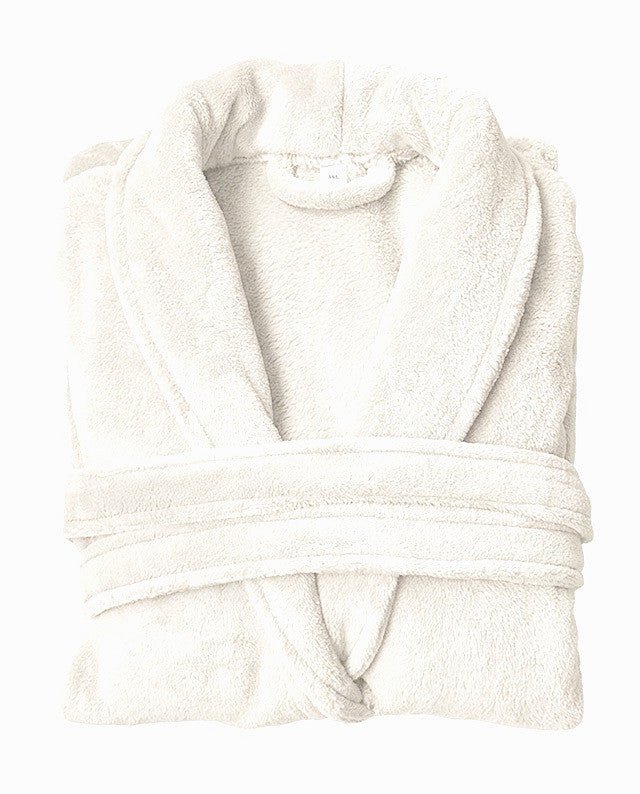 Personalised bathrobe White – coral fleece badjas met naam