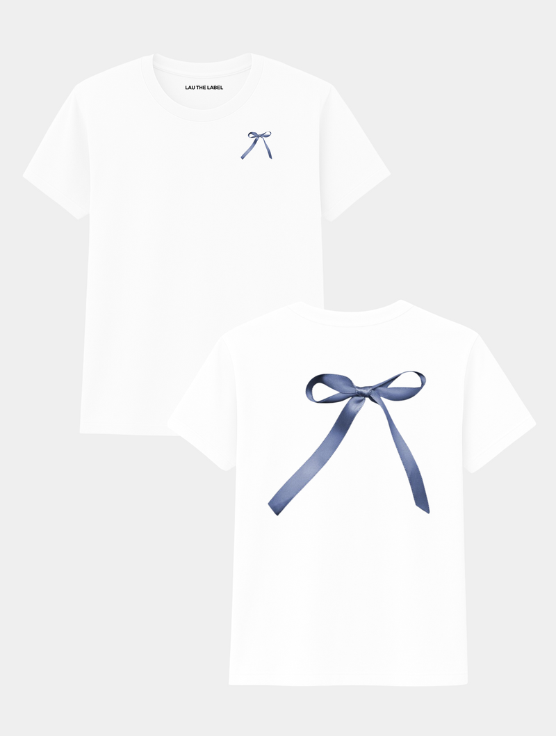 BLUE BOW TEE