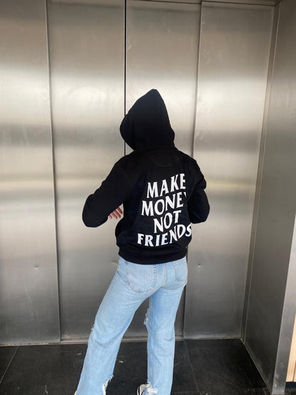 MAKE MONEY NOT FRIENDS HOODIE (WHITE)